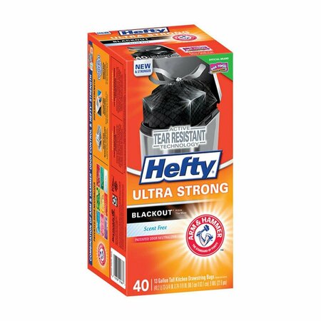 REYNOLDS CONSUMER PRODUCTS Hefty Ultra Strong 13 gal Tall Kitchen Bags Drawstring, 40PK 6339121
